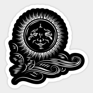 Old fashioned Sun illustration Sticker